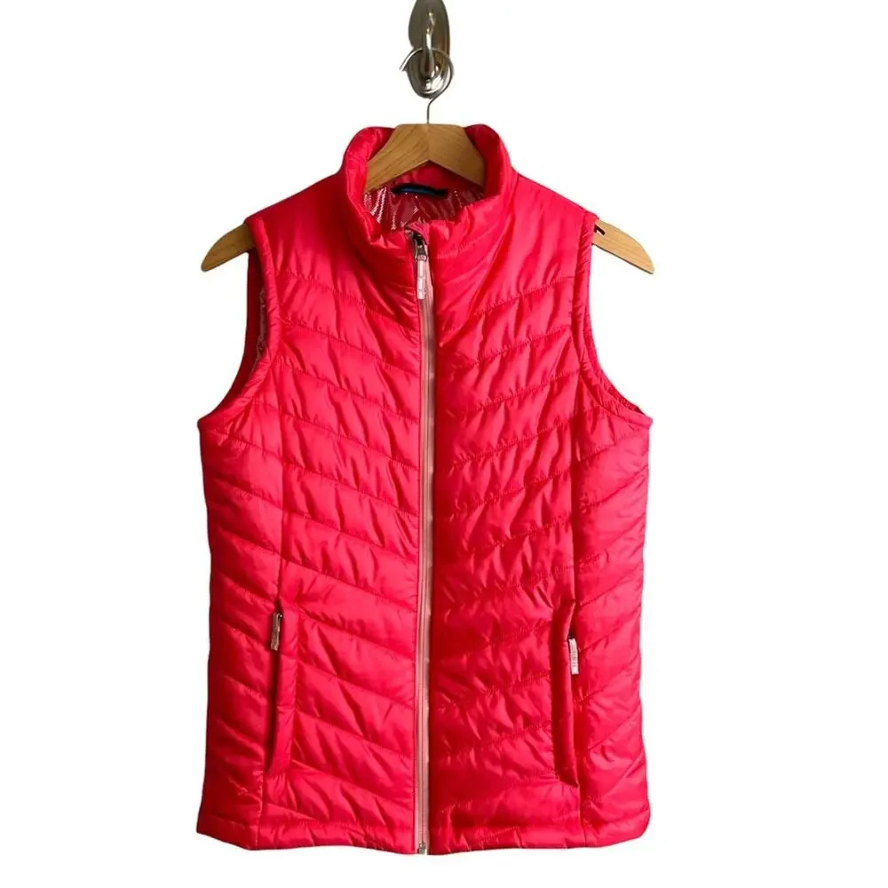 Columbia Vest Girls Omni Heat Reflective Thermal Front Zip Pink Barbiecore Sz L